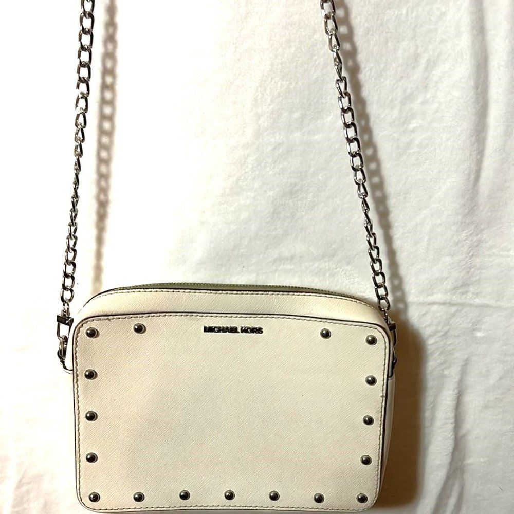 MICHAEL KORS  Sandrine Stud Saffiano Leather CROSSBODY